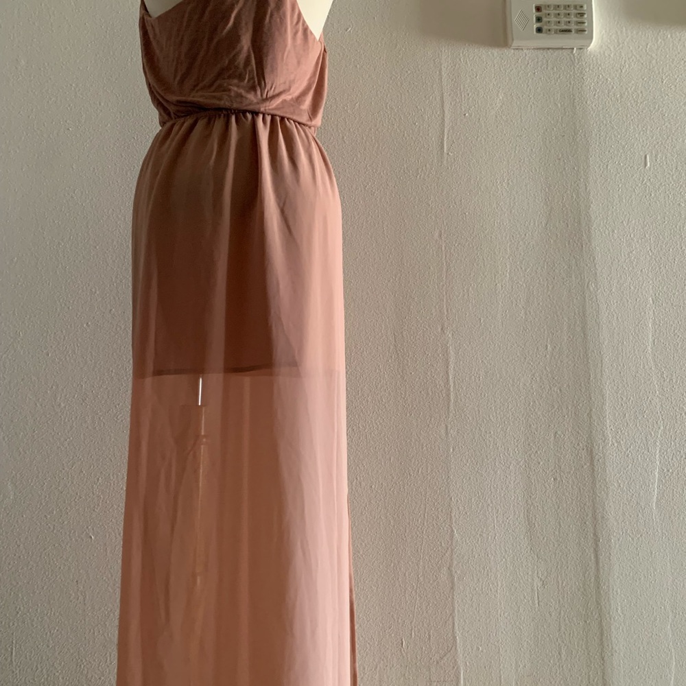 Vestido largo por fuera y corto por dentro de naked  zebra talla M